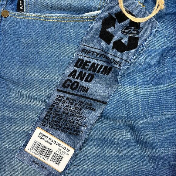 New Diesel Pokus Men US 33 Denim Jeans Slim Fit Sticker Cotton Casual MSRP $199 - Picture 12 of 12